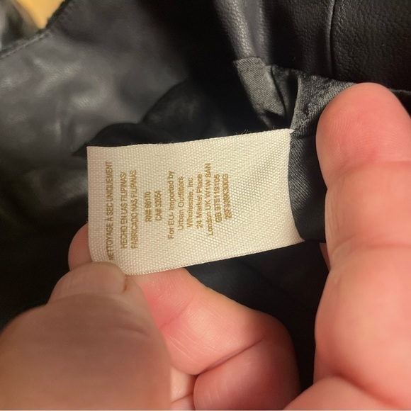 Free People Faux Fur & Vegan Leather Zippered Moto Jacket - Picture 10 of 11